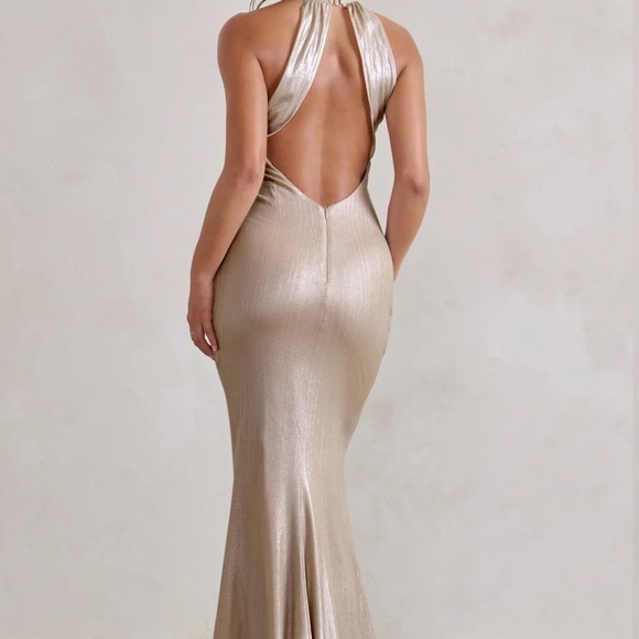 Club L London Unstoppable champagne maxi dress - Picture 3 of 3